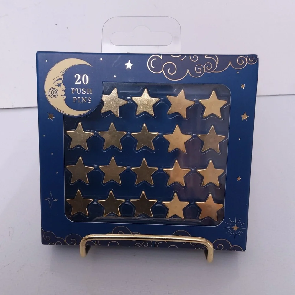 James Burke Collection Push Pins, Gold, New-in-Box